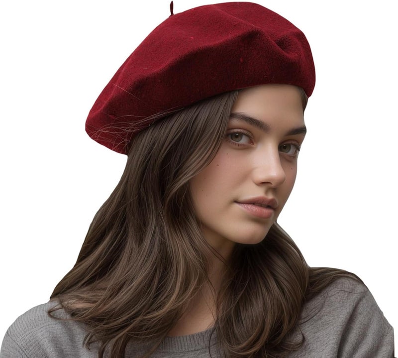 AURORAAEGIS French Beret Hats for Women - Classic Wool Beret Hats Soft Knit Winter Cloche for Daily Outfits - Image 1